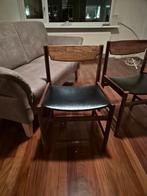 2 Vintage Pallisander Vesterlund Stoelen, Huis en Inrichting, Stoelen, Ophalen, Zwart, Hout