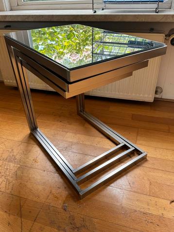 3in1 Bijzettafels Glas RVS beschikbaar voor biedingen
