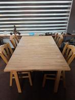 Eethoek met 4 stoelen, Huis en Inrichting, Tafels | Eettafels, Gebruikt, 100 tot 150 cm, Eikenhout, Ophalen of Verzenden