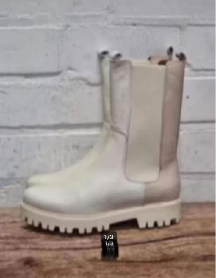 DWARS - Mooie leren laarzen maat 42 - Nieuw €129 - DWRS, Kleding | Dames, Schoenen, Nieuw, Lage of Enkellaarzen, Beige, Ophalen of Verzenden