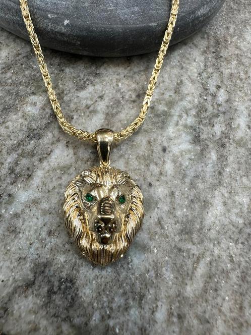 Prachtige 14k koningsketting met leeuwkop, Sieraden, Tassen en Uiterlijk, Kettingen, Nieuw, Goud, Ophalen of Verzenden