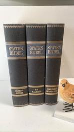 Bijbel: Statenbijbel; Driedelige Statenbijbel (met kantteken, Boeken, Godsdienst en Theologie, Ophalen of Verzenden, Gelezen, Christendom | Protestants