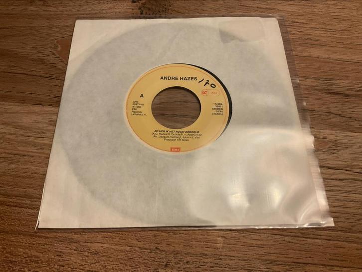 Andre Hazes, Zo heb ik het nooit bedoeld, Cd's en Dvd's, Vinyl Singles, Single, 7 inch, Ophalen of Verzenden