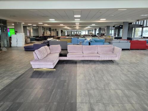 ✅️ GEREINIGD hoekbank roze velours 415x245 | GRATIS LEVERING, Huis en Inrichting, Banken | Bankstellen, Zo goed als nieuw, Hoekbank