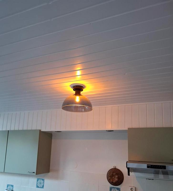 Plafondlamp Feija met smoke glazen kap, Huis en Inrichting, Lampen | Plafondlampen, Zo goed als nieuw, Glas, Ophalen of Verzenden