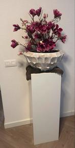 Witte Zuil met Schelpenbak & Bloemstuk, Ophalen of Verzenden, Zo goed als nieuw