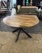 Ronde mangohouten eettafel - Ø130cm, Ophalen, Gebruikt, 100 tot 150 cm, Rond