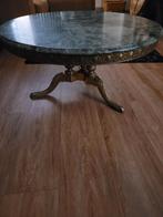 Marmeren Salontafel met Messing Driepoot - Jaren 60, Huis en Inrichting, Tafels | Salontafels, Ophalen, Gebruikt, 50 tot 100 cm