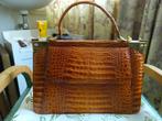 Vintage krokodillen leer tassen, Sieraden, Tassen en Uiterlijk, Tassen | Damestassen, Ophalen, Gebruikt, Bruin, Handtas
