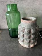 2 vazen groen nieuwstaat, Ophalen, Overige kleuren, Minder dan 50 cm, Glas