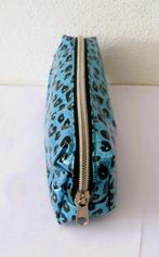 Etui klein / blauwe schooletui / panterprint / glitter, Ophalen of Verzenden, Zo goed als nieuw
