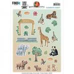 Yvonne Creations CD12031 Zoo elementen knipvel A4, Dieren, ., Nieuw, Ophalen of Verzenden