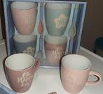 Koffiebekerset 4st met leppeltjes, Ophalen of Verzenden, Nieuw