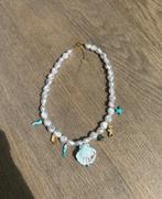 Ketting zeebedels, blauw en parels, Sieraden, Tassen en Uiterlijk, Kettingen, Ophalen of Verzenden, Nieuw, Blauw