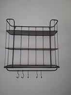 Metalen Wandrek met 3 Planken en Haken, Ophalen of Verzenden, Gebruikt