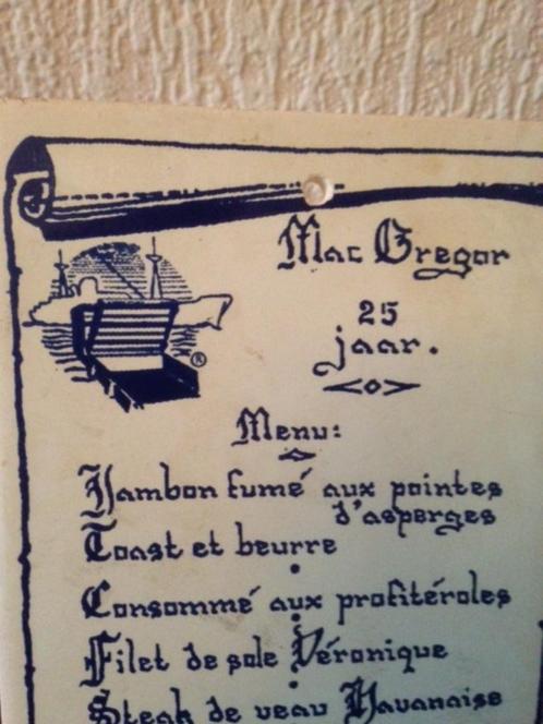 menu 'kaart'......Mac Keramiek Gregor 25 jaar, Verzamelen, Overige Verzamelen, Zo goed als nieuw, Ophalen of Verzenden