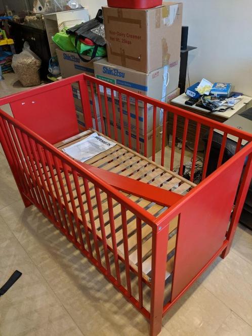 kinderbed rood Ikea Hermelin (14080, 0944-05), Kinderen en Baby's, Kinderkamer | Bedden, Gebruikt, Minder dan 140 cm, 70 tot 85 cm