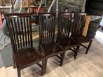 4 gebruikte teakhouten eetkamer stoelen, Huis en Inrichting, Ophalen, Gebruikt, 4 tot 6 stoelen