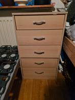 2 Hoge Nachtkastjes, Huis en Inrichting, Ophalen, Minder dan 50 cm, Gebruikt, 5 laden of meer