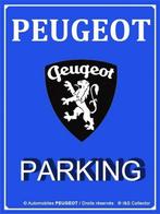 Peugeot Parking.  Metalen wandbord in reliëf 20 x 30 cm.​, Ophalen of Verzenden, Nieuw, Reclamebord