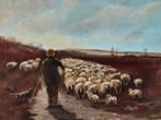 Schaapsherder met kudde  - T Voogd, Antiek en Kunst, Ophalen of Verzenden