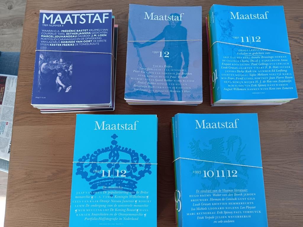 Literair Tijdschrift MAATSTAF: 5 jaargangen 1989 - 1993, Boeken, Tijdschriften en Kranten, Ophalen of Verzenden, Gelezen, Muziek, Film of Tv