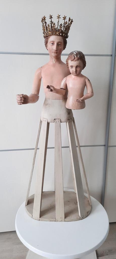 Prachtige antieke staakmadonna, Antiek en Kunst, Antiek | Religie, Ophalen of Verzenden