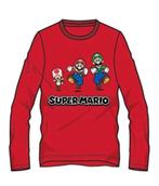 Super Mario Longsleeve Shirt Rood - Maat 104-110-116-128-140, Nieuw, Jongen, Ophalen of Verzenden, Shirt of Longsleeve