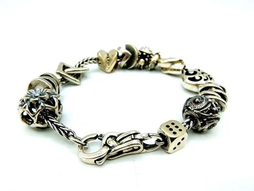 Zilveren bedelarmband van Trollbeads, 20,5 cm, Sieraden, Tassen en Uiterlijk, Armbanden, Gebruikt, Zilver, Zilver, Met bedels of kralen
