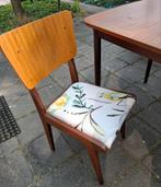 Vintage stoelen, teak, jaren 50., Ophalen, Gebruikt, Bruin, Stof