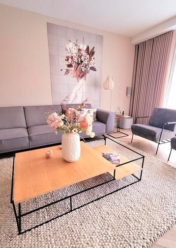 Salontafel scandic hotelchique zgan eiken zwart frame metaal