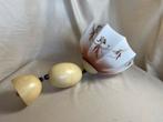 Oude hanglamp met glazen kelk Ergo jaren 20, Gebruikt, Ophalen of Verzenden, Jaren 50, Glas