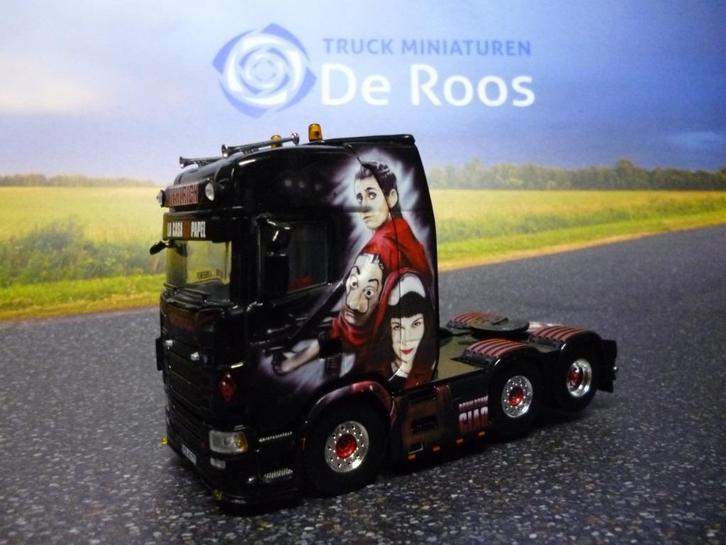 WSI Scania Oehlrich La Casa de Papel met certificaat, Hobby en Vrije tijd, Modelauto's | 1:50, Nieuw, Bus of Vrachtwagen, Wsi