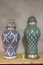 2x Zeer grote Marokkaanse keramiek dekselpot  antiek, Antiek en Kunst, Antiek | Keramiek en Aardewerk, Ophalen