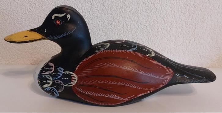 Vintage Handbeschilderde Houten Lokeend, Antiek en Kunst, Curiosa en Brocante, Ophalen of Verzenden