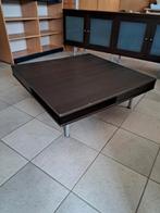 Wengé kleur salontafel met vakken en laden, Ophalen, Gebruikt, 50 tot 100 cm, 50 tot 100 cm