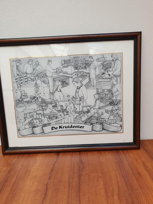 Glasgravure De Kruidenier - Gerard Swaenepol, Antiek en Kunst, Kunst | Etsen en Gravures, Ophalen of Verzenden