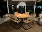 6x leren eetkamerstoelen, Huis en Inrichting, Stoelen, Ophalen, Bruin, Leer, Zo goed als nieuw