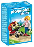 PLAYMOBIL 5573 Tweeling Kinderwagen met Mama 15 delig, Kinderen en Baby's, Speelgoed | Playmobil, Nieuw, Complete set, Ophalen of Verzenden