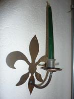 oude metalen wand en staande kandelaars, Huis en Inrichting, Woonaccessoires | Kandelaars en Kaarsen, 25 tot 50 cm, Ophalen of Verzenden
