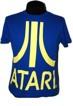 Atari vintage, retro t-shirt, blauw/geel, Mt. S, Zo goed als nieuw, Verzenden, Blauw, Maat 46 (S) of kleiner