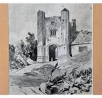 Fortified gateway - Henry courtney selous 1811-1890 krijt, Ophalen of Verzenden