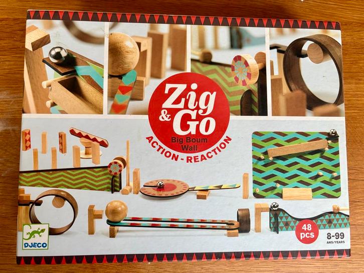 Djeco Zig&Go Big Boum Wall - Actie Reactie Baan, Kinderen en Baby's, Speelgoed | Bouwstenen, Zo goed als nieuw, Overige merken