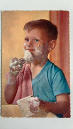 Kinderkaart. Jongen met scheerkwast en scheerzeep., Verzamelen, Ophalen of Verzenden, 1940 tot 1960, Kinderen