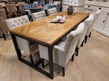 VOORRAAD 6 Landelijke Eetkamerstoelen Bianca Licht Beige 12 beschikbaar voor biedingen