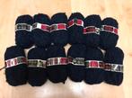 12 bolletjes van 50 gr 100% wol donkerblauw boucle, Ophalen of Verzenden, Nieuw, Breien of Haken, Wol of Garen