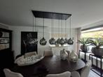 10 lichts smoke spiegelglas hanglamp 1,5 jr oud zgan, Huis en Inrichting, Lampen | Hanglampen, Ophalen, Zo goed als nieuw, 75 cm of meer