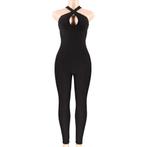 Zwarte dames jumpsuit catsuit bodysuit maat S M L, Kleding | Dames, Jumpsuits, Nieuw, Zwart, Verzenden