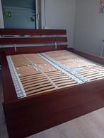 Ikea Houten Bed 160x200 met Hoofdbord, Huis en Inrichting, Slaapkamer | Bedden, Gebruikt, Bruin, Tweepersoons, Ophalen of Verzenden