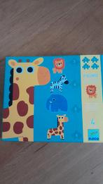 Djeco Primo puzzels. "In de Jungle"  4 puzzels, Vanaf 2 jaar, Ophalen of Verzenden, Zo goed als nieuw